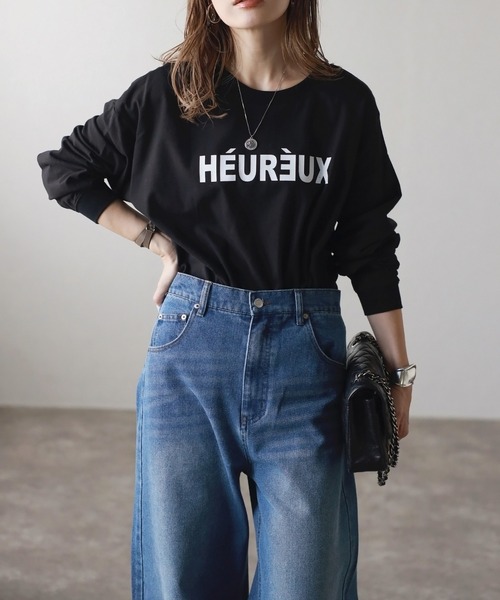 Bonjour Sagan（ボンジュールサガン）の「前後2WAYロゴロンT（Tシャツ/カットソー・レディース・ブラック/グレー/ホワイト・FREE）」の3枚目の写真