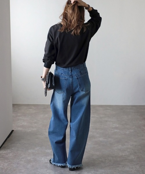 Bonjour Sagan（ボンジュールサガン）の「前後2WAYロゴロンT（Tシャツ/カットソー・レディース・ブラック/グレー/ホワイト・FREE）」の10枚目の写真