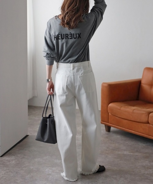 Bonjour Sagan（ボンジュールサガン）の「前後2WAYロゴロンT（Tシャツ/カットソー・レディース・ブラック/グレー/ホワイト・FREE）」の13枚目の写真