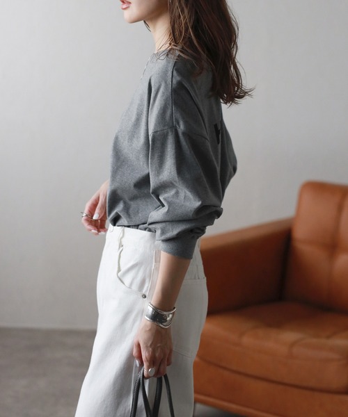 Bonjour Sagan（ボンジュールサガン）の「前後2WAYロゴロンT（Tシャツ/カットソー・レディース・ブラック/グレー/ホワイト・FREE）」の14枚目の写真