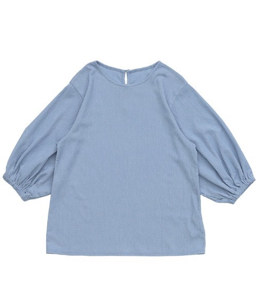select MOCA(セレクトモカ)の「クラッシュジャガードパフスリーブトップス(Tシャツ/カットソー・レディース・サックスブルー/ブラック/アイボリー・FREE)」の13枚目の写真