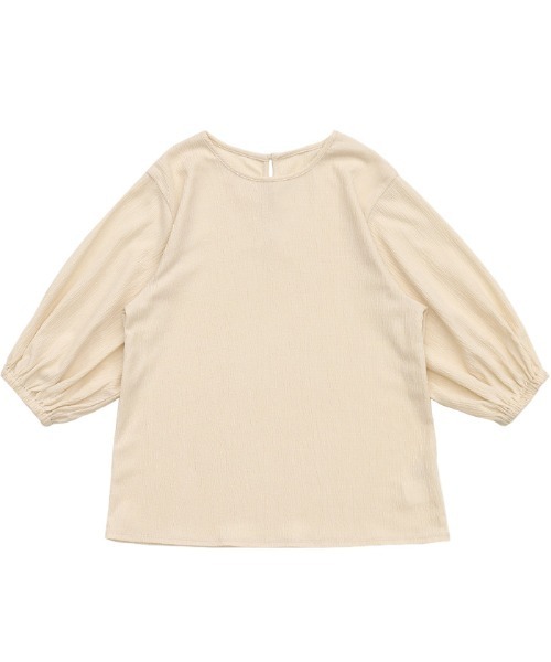 select MOCA(セレクトモカ)の「クラッシュジャガードパフスリーブトップス(Tシャツ/カットソー・レディース・サックスブルー/ブラック/アイボリー・FREE)」の14枚目の写真