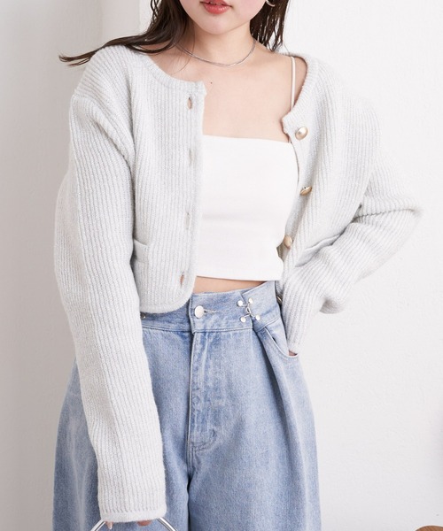 Chico(チコ)の「【2サイズ展開/2024SS】パット付ベアキャミ(キャミソール・レディース・ホワイト系その他2/ブラック/ブラック系その他2/ホワイト・0/1)」の6枚目の写真