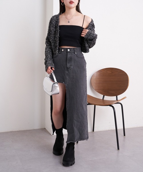 Chico(チコ)の「【2サイズ展開/2024SS】パット付ベアキャミ(キャミソール・レディース・ホワイト系その他2/ブラック/ブラック系その他2/ホワイト・0/1)」の12枚目の写真