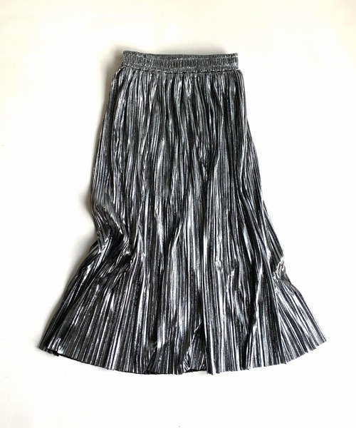 Q（キュー）の「シャイニープリーツスカート（スカート・レディース・ゴールド/シルバー・MEDIUM）」の3枚目の写真