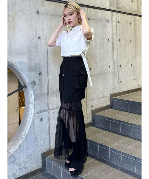 MURUA（ムルーア）の「カットアウトクロップドシャツ（シャツ