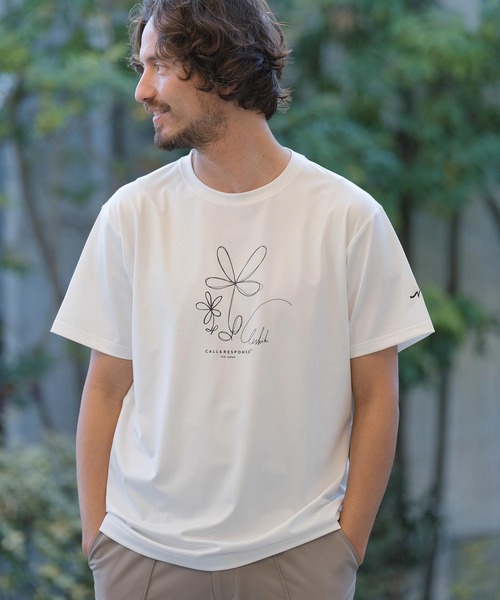 CALL&RESPONSE(コールアンドレスポンス)の「mt8811- ラクガキFLOWER-プリント半袖Tシャツ(Tシャツ/カットソー・メンズ・ホワイト・1/2/4/5)」の3枚目の写真