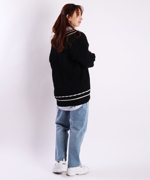 WESTSEA(ウエストシー)の「日本製 ケーブル編み Vネック チルデンセーター(ニット/セーター・メンズ・オフホワイト/ブラック/グレイッシュベージュ/サックスブルー/ネイビー/ホワイト系その他/ホワイト系その他2/ネイビー系・S/M/L/XL)」の21枚目の写真