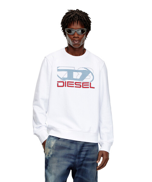 DIESEL(ディーゼル)の「メンズ スウェット S-GINN-K43(スウェット・メンズ・ホワイト/ブラック・SMALL/MEDIUM/LARGE/XX-LARGE/XXX-LARGE/X-SMALL/X-LARGE)」の2枚目の写真
