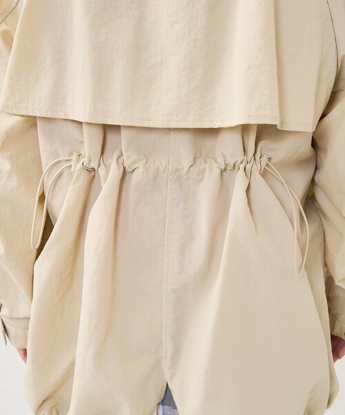 470 ガーメント/綿ナイロン/visvim/2/ドローコード/日本製/ベージュ セール】ナイロン ドローコード ロングコート（モッズコート