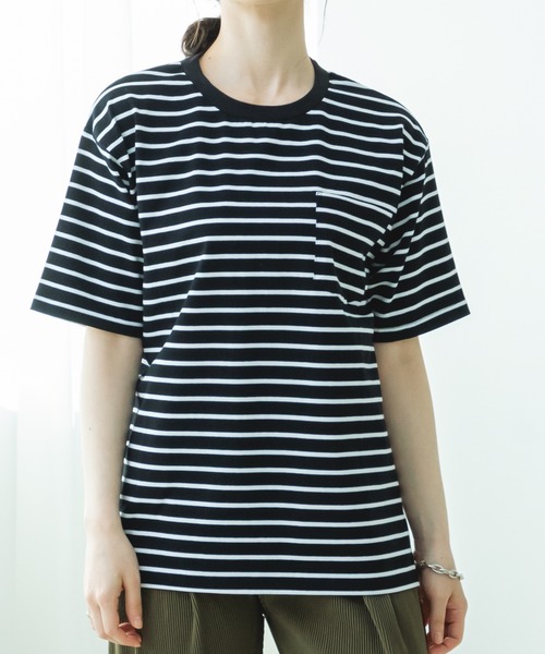 pairmanon(ペアマノン)の「【リンクコーデ】【大人ユニセックス】胸ポケット ビッグシルエット 半袖Tシャツ(Tシャツ/カットソー・レディース・オリーブ/ブラック/パープル/ライトブルー/ホワイト/ブラック系その他/ホワイト系その他/ライトピンク/ライトグリーン/ブルー/ライトベージュ・S/M/L)」の5枚目の写真