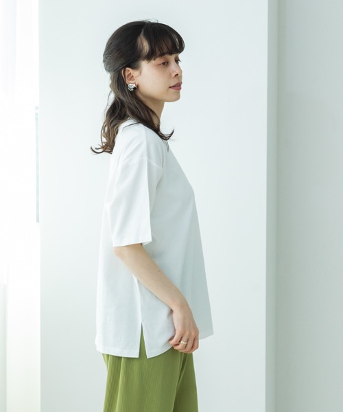 pairmanon(ペアマノン)の「【リンクコーデ】【大人ユニセックス】胸ポケット ビッグシルエット 半袖Tシャツ(Tシャツ/カットソー・レディース・オリーブ/ブラック/パープル/ライトブルー/ホワイト/ブラック系その他/ホワイト系その他/ライトピンク/ライトグリーン/ブルー/ライトベージュ・S/M/L)」の12枚目の写真