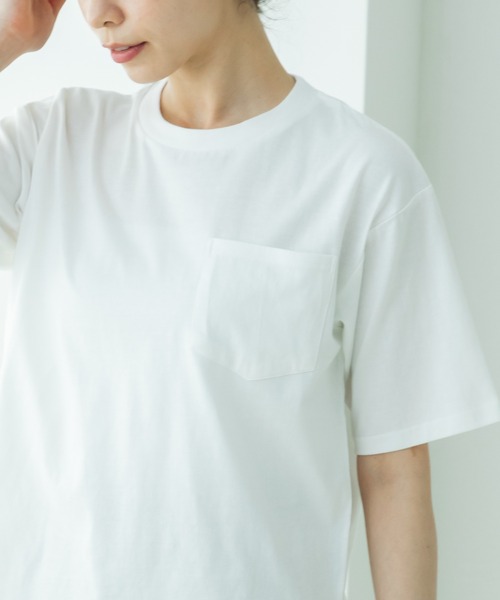 pairmanon(ペアマノン)の「【リンクコーデ】【大人ユニセックス】胸ポケット ビッグシルエット 半袖Tシャツ(Tシャツ/カットソー・レディース・オリーブ/ブラック/パープル/ライトブルー/ホワイト/ブラック系その他/ホワイト系その他/ライトピンク/ライトグリーン/ブルー/ライトベージュ・S/M/L)」の14枚目の写真