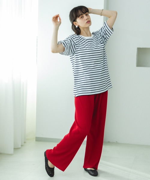 pairmanon(ペアマノン)の「【リンクコーデ】【大人ユニセックス】胸ポケット ビッグシルエット 半袖Tシャツ(Tシャツ/カットソー・レディース・オリーブ/ブラック/パープル/ライトブルー/ホワイト/ブラック系その他/ホワイト系その他/ライトピンク/ライトグリーン/ブルー/ライトベージュ・S/M/L)」の16枚目の写真