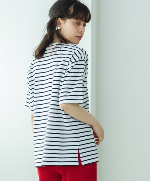 pairmanon(ペアマノン)の「【リンクコーデ】【大人ユニセックス】胸ポケット ビッグシルエット 半袖Tシャツ(Tシャツ/カットソー・レディース・オリーブ/ブラック/パープル/ライトブルー/ホワイト/ブラック系その他/ホワイト系その他/ライトピンク/ライトグリーン/ブルー/ライトベージュ・S/M/L)」の17枚目の写真
