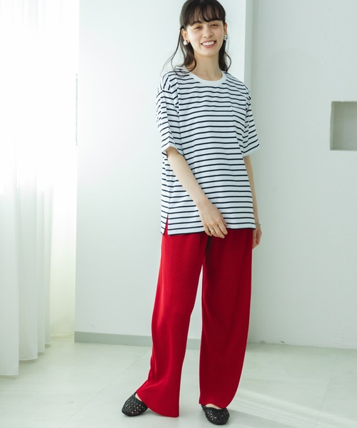 pairmanon(ペアマノン)の「【リンクコーデ】【大人ユニセックス】胸ポケット ビッグシルエット 半袖Tシャツ(Tシャツ/カットソー・レディース・オリーブ/ブラック/パープル/ライトブルー/ホワイト/ブラック系その他/ホワイト系その他/ライトピンク/ライトグリーン/ブルー/ライトベージュ・S/M/L)」の19枚目の写真