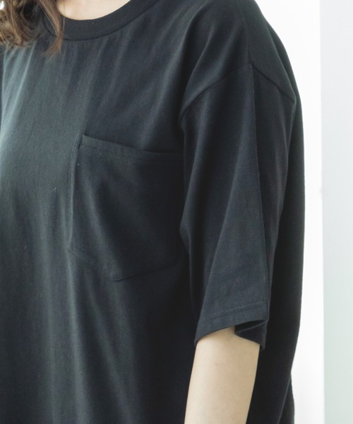 pairmanon(ペアマノン)の「【リンクコーデ】【大人ユニセックス】胸ポケット ビッグシルエット 半袖Tシャツ(Tシャツ/カットソー・レディース・オリーブ/ブラック/パープル/ライトブルー/ホワイト/ブラック系その他/ホワイト系その他/ライトピンク/ライトグリーン/ブルー/ライトベージュ・S/M/L)」の22枚目の写真