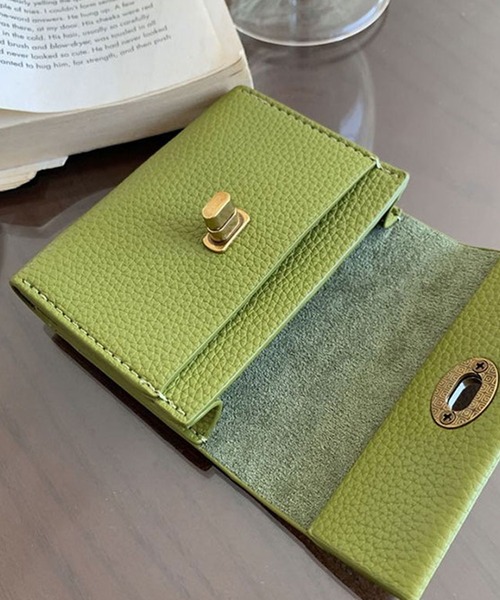 carmina ミントグリーン✖︎ゴールドポルカドット ミニ財布 セール】回転金具 ミニウォレット ミニ財布（財布）｜pyornim