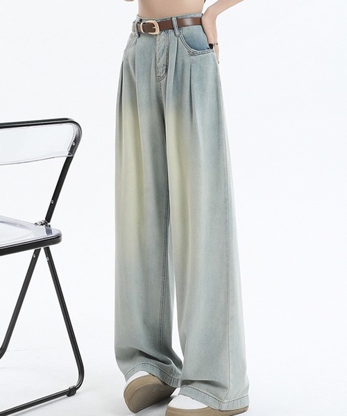 SHEPP（シープ）の「フロントウォッシュ ストレートデニム（デニムパンツ・レディース・ブルー系その他/ライトブルー/ブルー・M/L/S）」の17枚目の写真