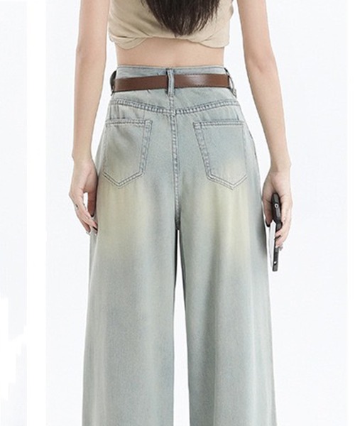 SHEPP（シープ）の「フロントウォッシュ ストレートデニム（デニムパンツ・レディース・ブルー系その他/ライトブルー/ブルー・M/L/S）」の21枚目の写真