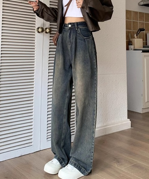 SHEPP（シープ）の「フロントウォッシュ ストレートデニム（デニムパンツ・レディース・ブルー系その他/ライトブルー/ブルー・M/L/S）」の22枚目の写真