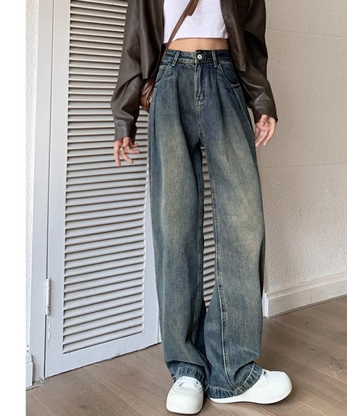 SHEPP（シープ）の「フロントウォッシュ ストレートデニム（デニムパンツ・レディース・ブルー系その他/ライトブルー/ブルー・M/L/S）」の8枚目の写真