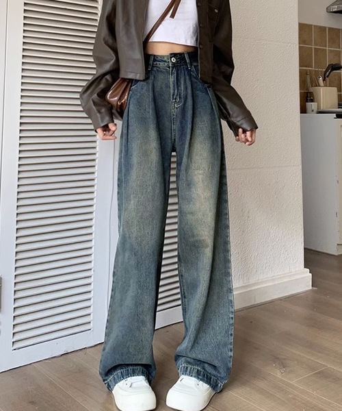 SHEPP（シープ）の「フロントウォッシュ ストレートデニム（デニムパンツ・レディース・ブルー系その他/ライトブルー/ブルー・M/L/S）」の10枚目の写真