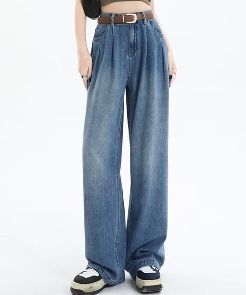 SHEPP（シープ）の「フロントウォッシュ ストレートデニム（デニムパンツ・レディース・ブルー系その他/ライトブルー/ブルー・M/L/S）」の11枚目の写真