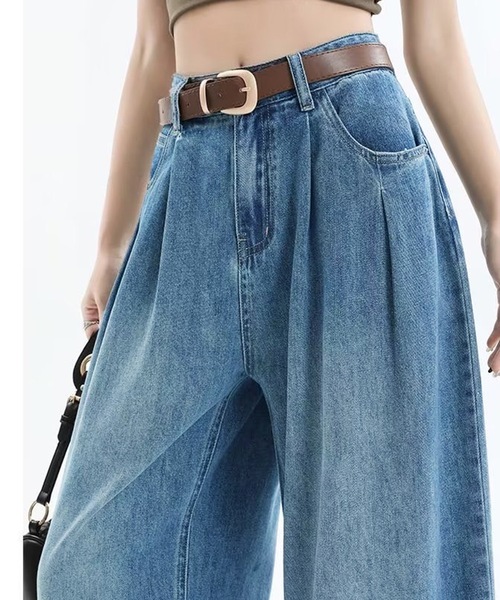 SHEPP（シープ）の「フロントウォッシュ ストレートデニム（デニムパンツ・レディース・ブルー系その他/ライトブルー/ブルー・M/L/S）」の12枚目の写真