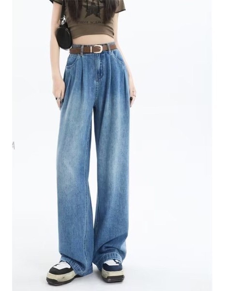 SHEPP（シープ）の「フロントウォッシュ ストレートデニム（デニムパンツ・レディース・ブルー系その他/ライトブルー/ブルー・M/L/S）」の16枚目の写真