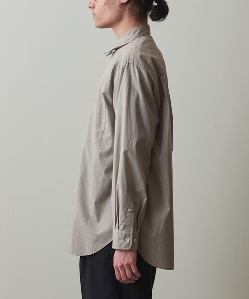 Steven Alan（スティーブンアラン）の「＜Steven Alan＞ 60/- コンパクトヤーン ストライプ レギュラーカラー シャツ -LOOSE（シャツ/ブラウス・メンズ・グレー/ブラウン・S/M/L/XL）」の11枚目の写真