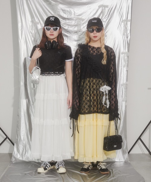 WC（ダブル シー）の「ドロストデザインレーストップス（Tシャツ/カットソー・レディース・ホワイト/ブラック・FREE）」の15枚目の写真