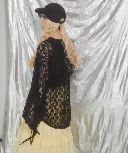 WC（ダブル シー）の「ドロストデザインレーストップス（Tシャツ/カットソー・レディース・ホワイト/ブラック・FREE）」の10枚目の写真