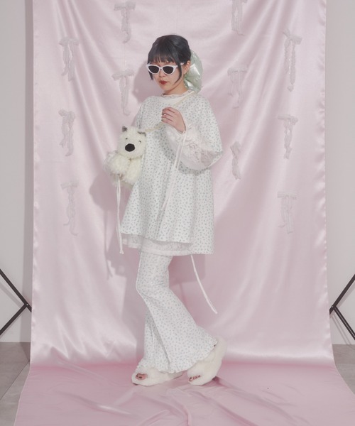 WC（ダブル シー）の「ドロストデザインレーストップス（Tシャツ/カットソー・レディース・ホワイト/ブラック・FREE）」の4枚目の写真