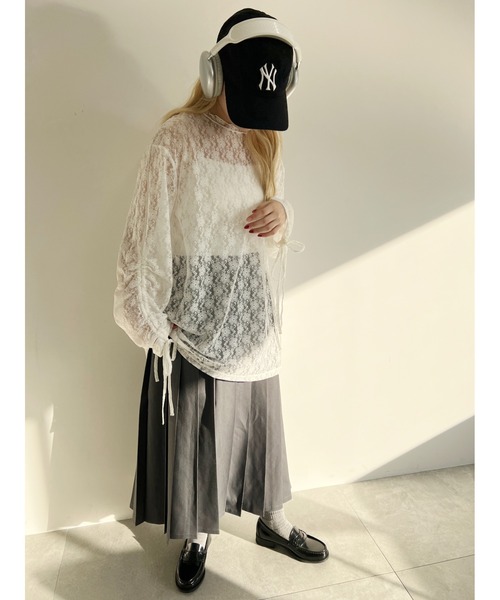 WC（ダブル シー）の「ドロストデザインレーストップス（Tシャツ/カットソー・レディース・ホワイト/ブラック・FREE）」の20枚目の写真