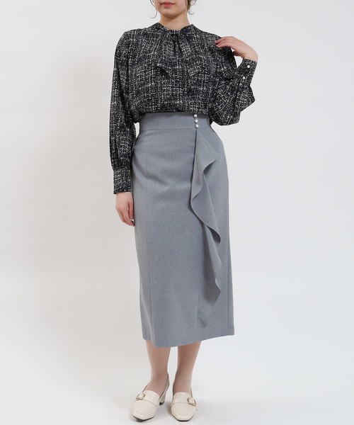 TRUDEA(トルディア)の「ツイード柄ブラウス(シャツ/ブラウス・レディース・ブラック/ホワイト・MEDIUM/LARGE)」の17枚目の写真