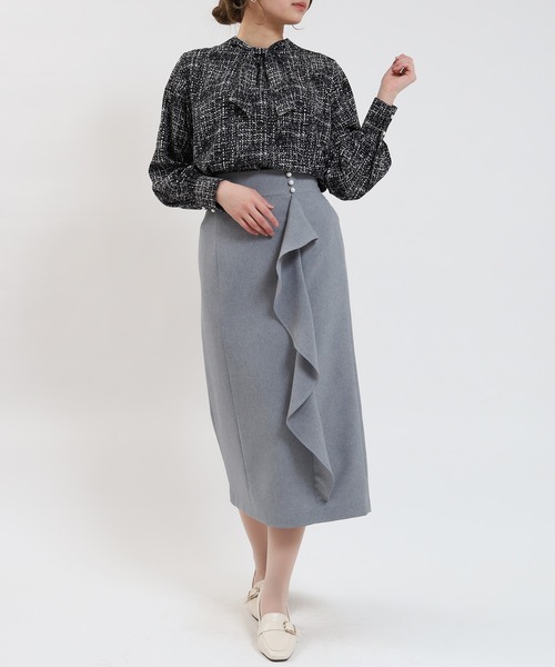 TRUDEA(トルディア)の「ツイード柄ブラウス(シャツ/ブラウス・レディース・ブラック/ホワイト・MEDIUM/LARGE)」の18枚目の写真