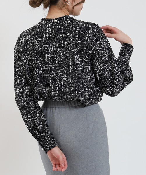 TRUDEA(トルディア)の「ツイード柄ブラウス(シャツ/ブラウス・レディース・ブラック/ホワイト・MEDIUM/LARGE)」の15枚目の写真