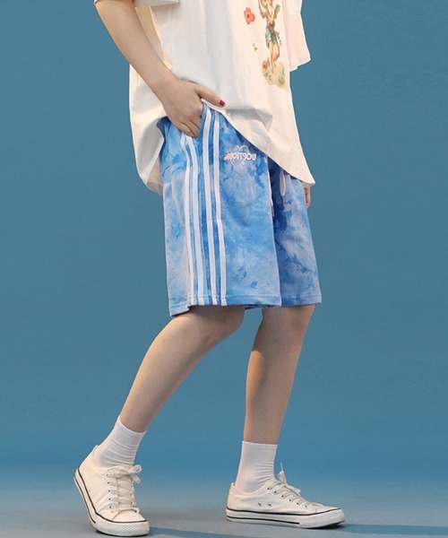 Miniministore(ミニミニストア)の「タイダイ染めショートパンツレディース(スウェットパンツ・レディース・ライトブルー/レッド/パープル/ブルー・FREE)」の5枚目の写真