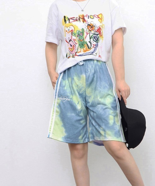Miniministore(ミニミニストア)の「タイダイ染めショートパンツレディース(スウェットパンツ・レディース・ライトブルー/レッド/パープル/ブルー・FREE)」の17枚目の写真