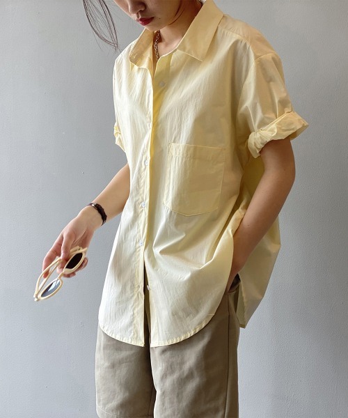 Miniministore(ミニミニストア)の「オープンカラーシャツ ベーシック 半袖(シャツ/ブラウス・レディース・ライトイエロー/グリーン/ホワイト・FREE)」の3枚目の写真