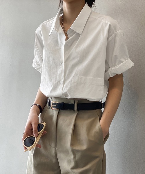 Miniministore(ミニミニストア)の「オープンカラーシャツ ベーシック 半袖(シャツ/ブラウス・レディース・ライトイエロー/グリーン/ホワイト・FREE)」の1枚目の写真