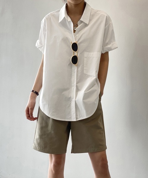 Miniministore(ミニミニストア)の「オープンカラーシャツ ベーシック 半袖(シャツ/ブラウス・レディース・ライトイエロー/グリーン/ホワイト・FREE)」の4枚目の写真