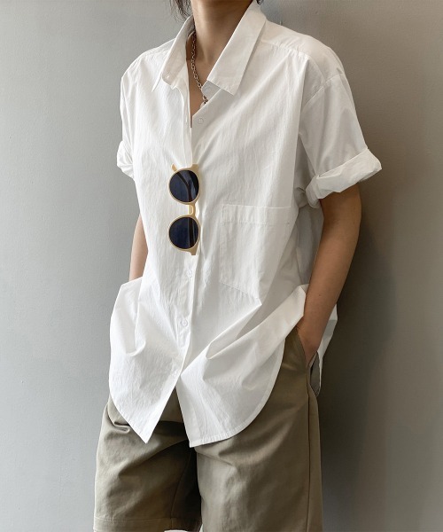 Miniministore(ミニミニストア)の「オープンカラーシャツ ベーシック 半袖(シャツ/ブラウス・レディース・ライトイエロー/グリーン/ホワイト・FREE)」の5枚目の写真