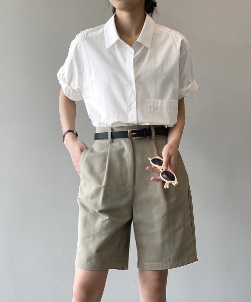 Miniministore(ミニミニストア)の「オープンカラーシャツ ベーシック 半袖(シャツ/ブラウス・レディース・ライトイエロー/グリーン/ホワイト・FREE)」の6枚目の写真