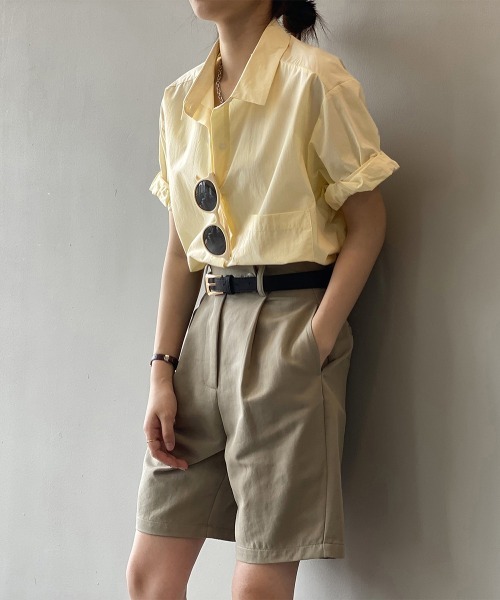 Miniministore(ミニミニストア)の「オープンカラーシャツ ベーシック 半袖(シャツ/ブラウス・レディース・ライトイエロー/グリーン/ホワイト・FREE)」の7枚目の写真