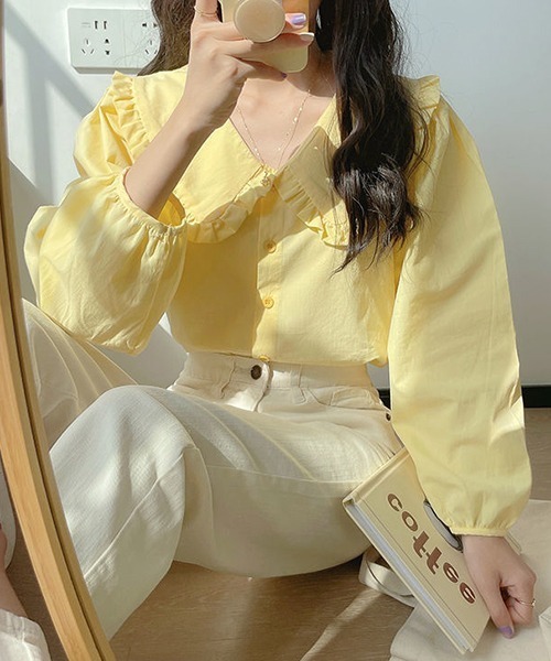 gossip！ロサンゼルス（ゴシップロサンゼルス）の「YUGA　ドールカラー　スイートシャツ（シャツ/ブラウス・レディース・ライトパープル/イエロー/ブルー・FREE）」の6枚目の写真