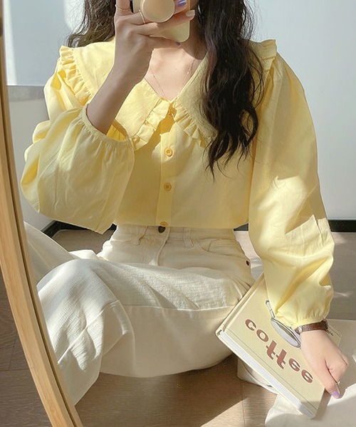 gossip！ロサンゼルス（ゴシップロサンゼルス）の「YUGA　ドールカラー　スイートシャツ（シャツ/ブラウス・レディース・ライトパープル/イエロー/ブルー・FREE）」の7枚目の写真