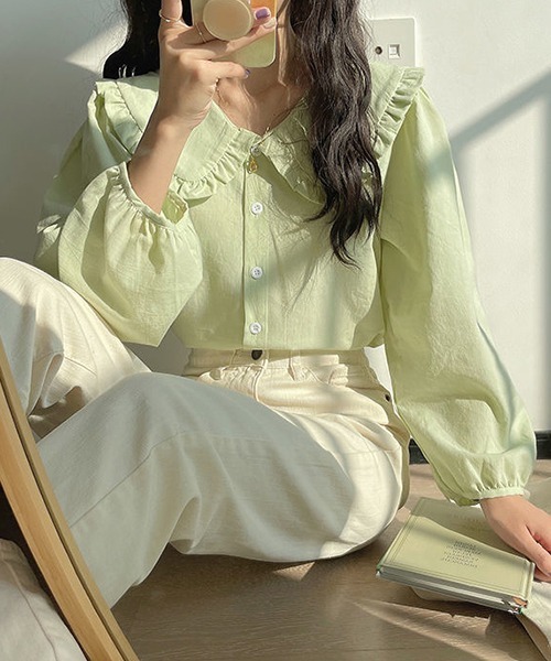 gossip！ロサンゼルス（ゴシップロサンゼルス）の「YUGA　ドールカラー　スイートシャツ（シャツ/ブラウス・レディース・ライトパープル/イエロー/ブルー・FREE）」の15枚目の写真