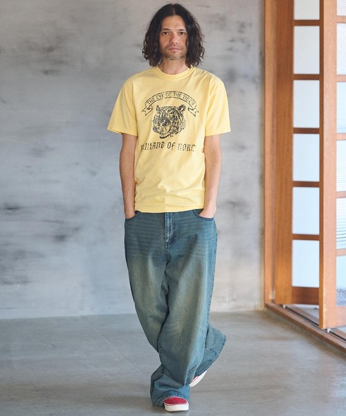 CAMBIO（カンビオ）の「mt8927- ヴィンテージ風Tシャツ（Tiger）（Tシャツ/カットソー・メンズ・ブラック/オフホワイト/イエロー・S/M/L/XL）」の15枚目の写真